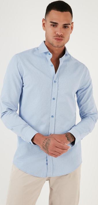 Buratti Pamuklu Slim Fit Uzun Kollu Erkek Gömlek CF23S7492 KOYU MAVİ