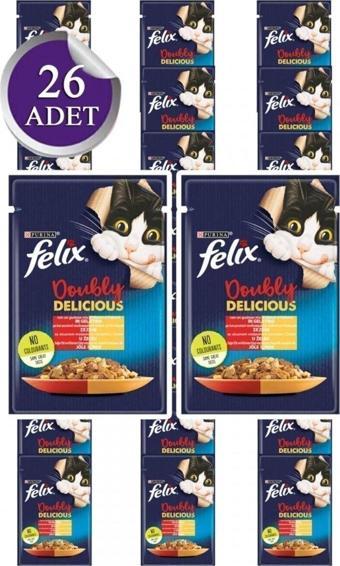 Felix Çifte Lezzet Sığretli&Tavuklu 85 Gr. X 26 Adet (Yeni Paket)