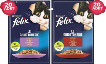 Felix Kuzu Etli Ve Sığır Etli Karışık Pouch Kedi Yaş Mama Konserve 40 X 85 Gr.