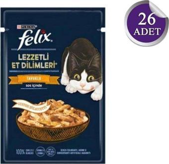 Felix Pouch Tasty Shreds Tavuklu Lezzetli Et Dilimleri Yaş Kedi Maması 80 Gr X 26 Adet