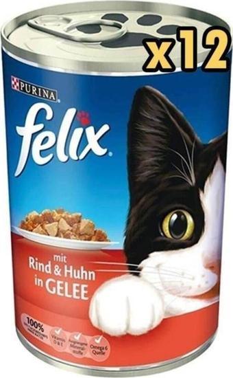 Felix Sığır Etli Tavuklu Kedi Konservesi 400 Gr X 12 Adet