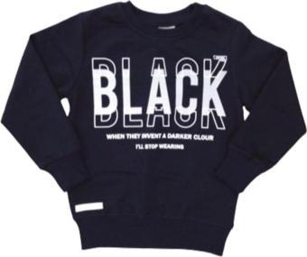 Erkek Çocuk Black Yazı Desenli Lacivert Renk Sweatshirt