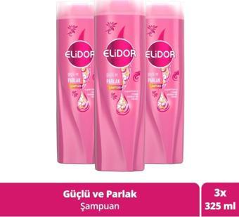 Elidor Superblend Saç Bakım Şampuanı Güçlü Ve Parlak E Vitamini Makademya Yağı Kolajen 325 Ml X3