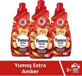 Yumoş Extra Konsantre Çamaşır Yumuşatıcısı Amber 1440 Ml 60 Yıkama 3 Adet