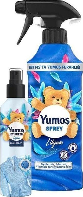 Yumoş Jet Fresh Ütü Etkisi Giysi Spreyi Lilyum 200 Ml Ve Sprey Yıkaması Lilyum 450 Ml