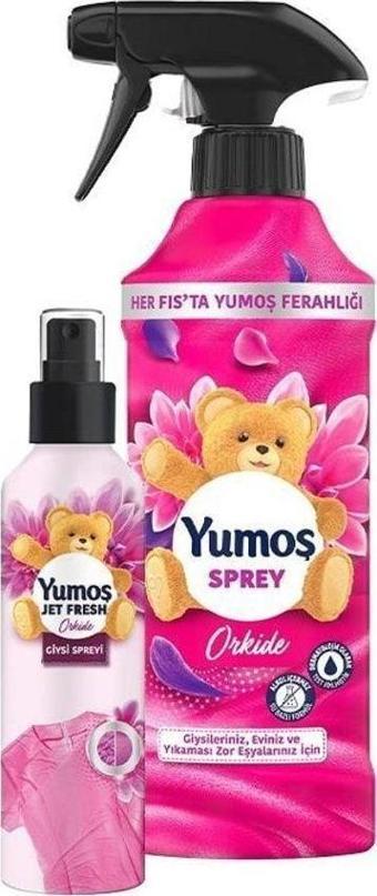 Yumoş Jet Fresh Ütü Etkisi Giysi Spreyi Orkide 200 Ml Ve Sprey Yıkaması Orkide 450 Ml