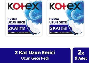 Kotex Ultra 9'Lu Extra Uzun Gece - 2'Li Paket