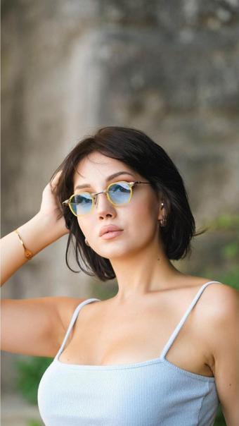 Angel Eyes Kadın Güneş Gözlüğü Köşeli Sarı Çerçeve Mavi Cam