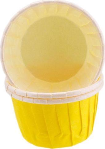 Cupcake Kalıbı Küçük Boy Düz Renk  44X35  MM (100 Adet)  Sarı