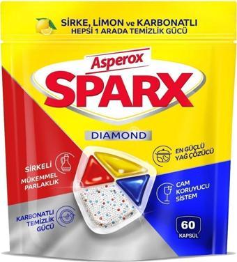 Asperox Sparx Bulaşık Makinesi Tableti 60'lı 3 Adet