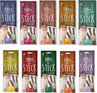 Reflex Kedi Ödül Set 10 Farklı Çeşit 10 Farklı Lezzet Cat Stick 3X 5 Gr 10 Paket