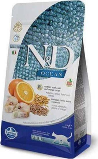 N&D Nd Ocean Düşük Tahıllı Balıklı Ve Portakallı Kedi Maması 1.5 Kg