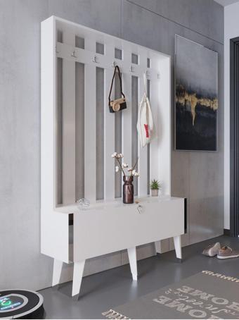 Myniture Home & Living Festival Portmanto - Sp1007-1 - Silver Parlak Beyaz