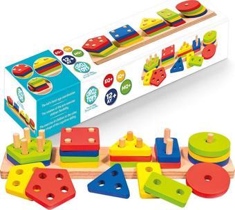 Circle Toys Ahşap Geometrik Şekiller 5'li