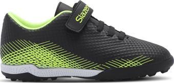 Slazenger CULTURAL Unisex Çocuk Futbol Ayakkabı Siyah / Yeşil