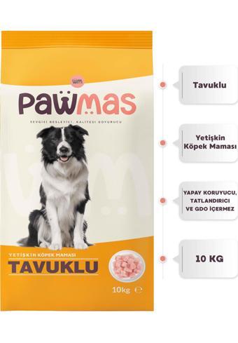 Pawmas Tavuklu Yetişkin Köpek Maması 10 Kg