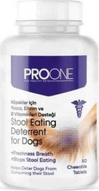 pro one Yucca Enzim Ve B Vitamini Desteği Dışkı Yeme Önleyici Köpek Tableti 60 Adet