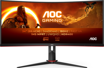 AOC 34 inc CU34G2XP/BK 1ms 180Hz FreeSync Premium WQHD VA Curved Gaming Monitör