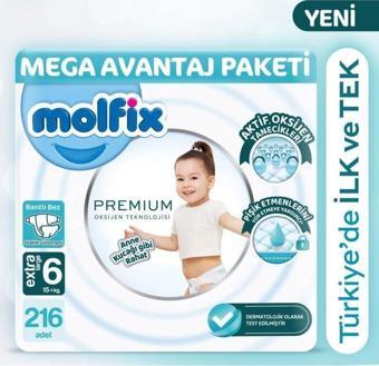 Molfix Premium 6 Numara Extra Large 216'lı Bebek Bezi