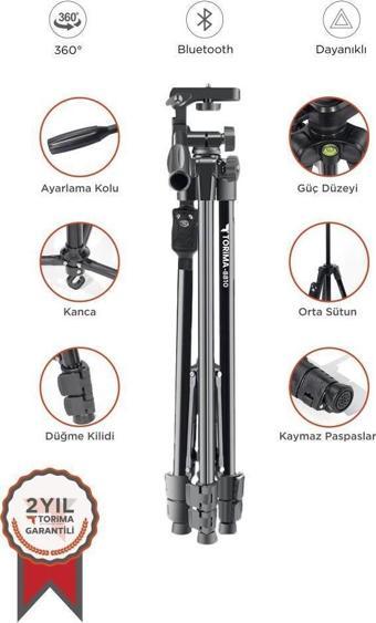 Torima 8810 Profesyonel 360 Derece Çok Amaçlı 1.2m Tripod Kamera Tripod