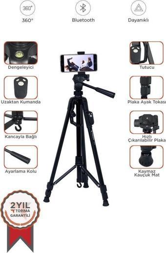 Torima 8830 Profesyonel 1.2m Su Terazili Kumandalı Tripod Kamera Tripod