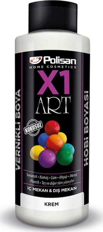 Polisan X1 Art Vernikli Hobi Boyası 120ml Krem