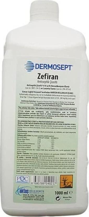 Dermosept Zefiran Çözelti 1000 Ml