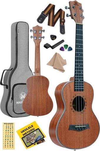 Maxword MU-24 PRO Yüksek Kaliteli Maun Concert Ukulele Seti