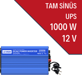 Lexron 1000W-12V TAM SİNÜS İNVERTER (UPS) LXR UPS 1000L