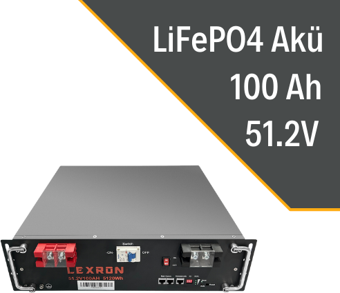 LEXRON 100AH 51.2V LİTYUM AKÜ (KASET TİPİ)