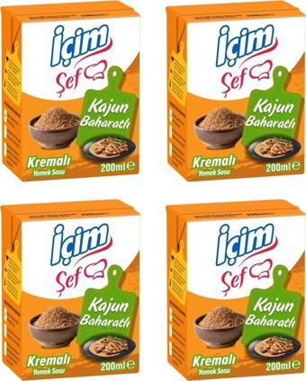 İçim Şef Krema Kajun Baharatlı 200 ml x 4 Adet