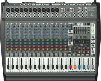 Behringer Pmp6000 1600-Watt 20-Channel Powered Mixer Dual Multi-Fx Processor Fbq Feedback System