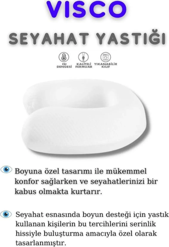 AUTOFRESH SEYAHAT YASTIĞI VİSCO ORTOPEDİK BOYUN YASTIĞI  YUMUŞAK ARAÇ  BOYUNLUĞU