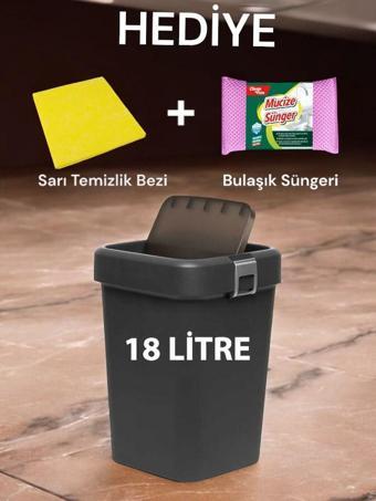 Motek COB-411S 18 Litre Çöp Kutusu Kovası + Temizlik Seti