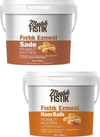 Mıstık Fıstık 2 Kg Fıstık Ezmesi (Sade Ve Ham Ballı) - (Şekersiz - Katkısız - Glutensız)