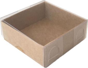 Asetat Kapaklı Karton Kutu 6X6X2.5 CM (50 Adet)  Kraft