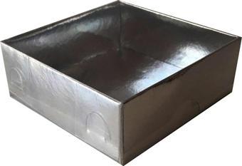 Asetat Kapaklı Karton Kutu Düz Renk 8X8X3 (50 Adet)  Gümüş