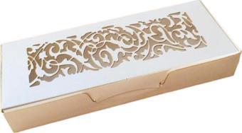 Karton Kutu Lazer Kesim  6.5X16X2.5 (25 Adet)  Beyaz