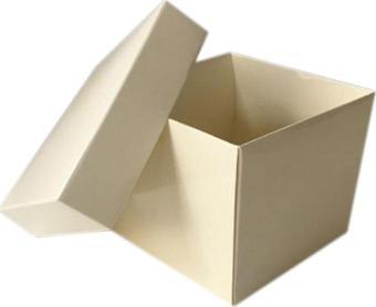 Komple Karton Kutu Düz Renk 8x8x6.5 CM (25 Adet)  Krem