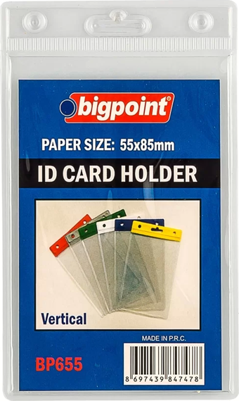 Bigpoint Kart Poşeti Dikey Şeffaf 55x85mm