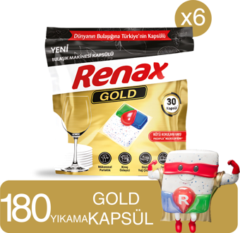 Renax Gold Bulaşık Makinesi Kapsülü 30 Lu - 6 Lı Paket