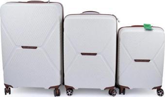 United Colors of Benetton Bnt3000 Poli̇propi̇len (Pp) Kasa 3'Lü Set Vali̇z (Büyük + Orta + Kabi̇n)
