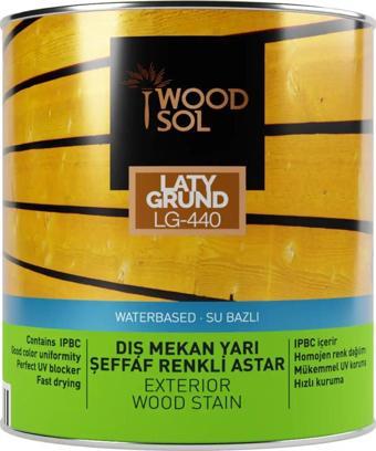 Woodsol Latygrund Dış Mekan Yarı Şeffaf Renkli Ahşap Astar 1556 Noce 2.5 l