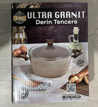 Taç Ultra Granit Derin Tencere Açık Kahve 24 Cm