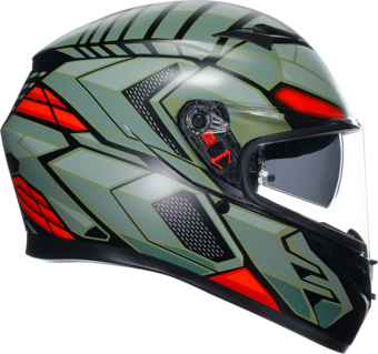 Agv K3 Decept Kapalı Kask Mat Siyah-yeşil-kırmızı LARGE