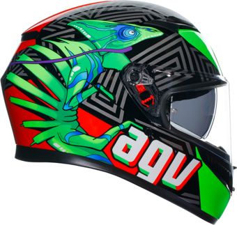 Agv K3 Kapalı Kask Kamaleon Siyah-kırmızı-yeşil X-LARGE