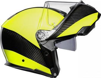 Agv Sportmodular Multı Çene Açılır Kask Karbon-neon Sarı 2X-LARGE