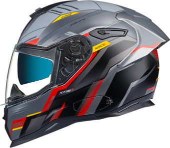 Nexx Sx.100r Grıdlıne Kapalı Kask Mat Gri-kırmızı SMALL