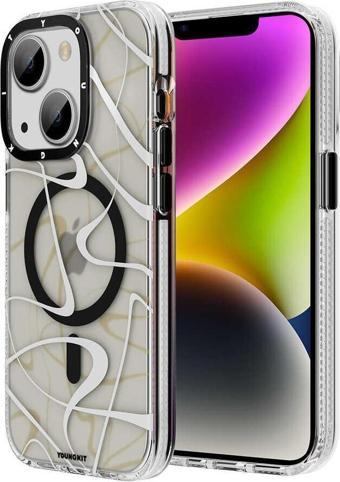 YoungKit iPhone 13 Uyumlu Kılıf Magsafe Şarj Özellikli Water-Ink Serisi Kapak