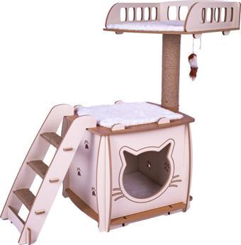 Patihomes Pro Kedi Evi XL Yataklı - Kedi Tırmalaması